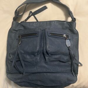 Juicy Couture Dark Blue Leather Shoulder Bag